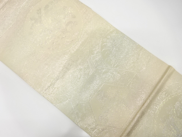JAPANESE KIMONO / ANTIQUE FUKURO OBI / SILK / WOVEN FLOWER & BIRD